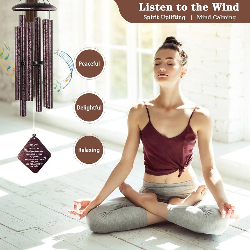 Doopeer Memorial Gifts for Loss of Daughter, 32"" Sympathy Wind Chimes for Loss of Daughter, Loss of Daughter Sympathy Gift, Bereavement Gifts in Memory of a Loved Daughter, Bronze - Image 4
